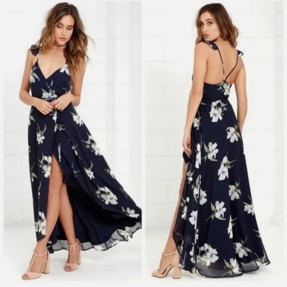 Lulus All Mine Floral Print
High-Low Wrap Dress